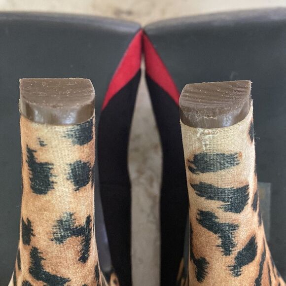 Call It Spring Platform Heels Red Black & Leopard Print - Picture 11 of 15